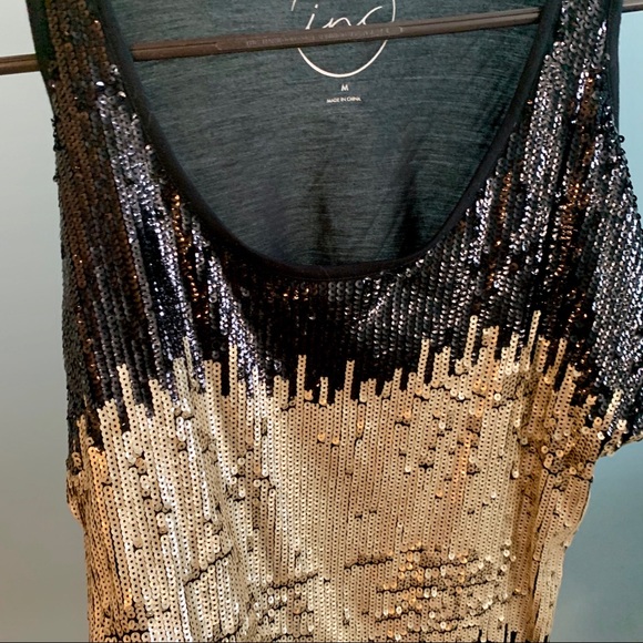 black and gold cold shoulder top